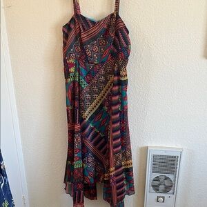 Robbie Bee Colorful High Low Dress